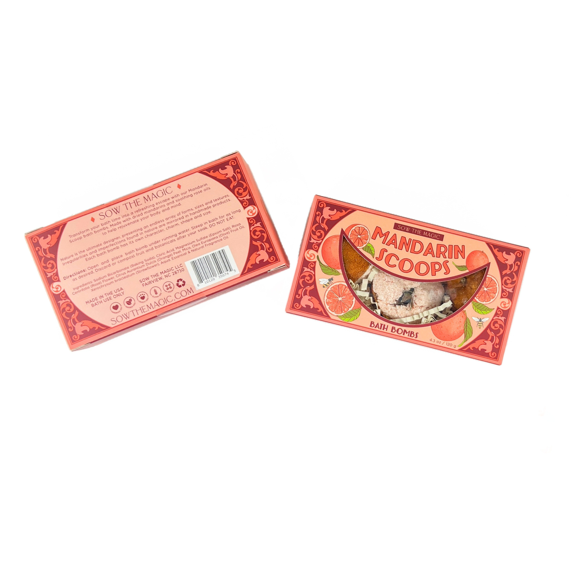 Sow the Magic - Wholesale Bath bomb/fizz - Mandarin Scoops Bath Bomb Gift Set made with Botanicals + Fruit8