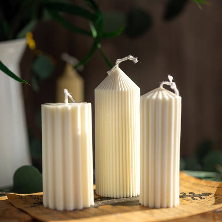 MySunshineCandless - Wholesale Pillar candle - Ribbed Pillar Candle/Tall candles/Birthday Gift/Wedding4