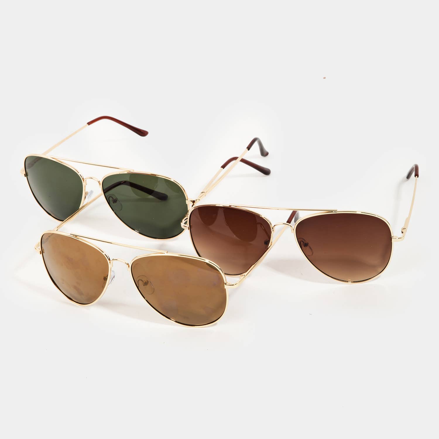 ASSORTED Double Bridge Aviator Sunglasses for wholesale on Faire2