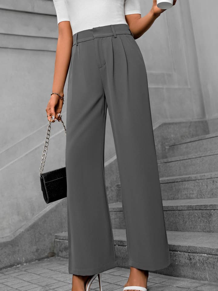 Wholesalesir - Wholesale Suit trousers – women's - Temperament Wide Leg Straight Leg Suit Pants3