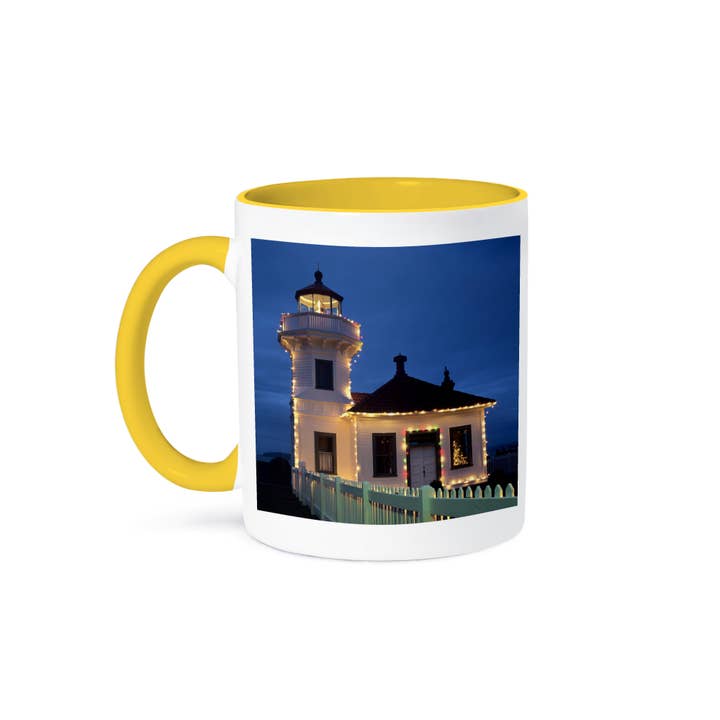 3dRose - Wholesale Coffee Mug - 3dRose, WA, Mukilteo, Mukilteo Lighthouse in lights - US48 JWI1230 - Jamie and Judy Wild, Mug
