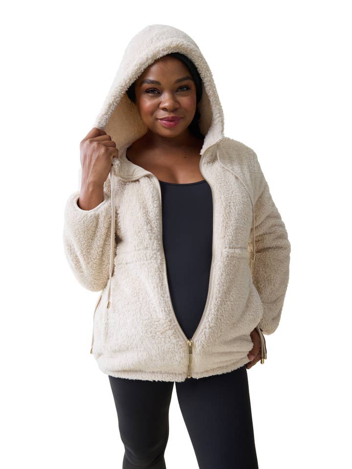 Oatmeal Adjustable Teddy Jacket for wholesale on Faire