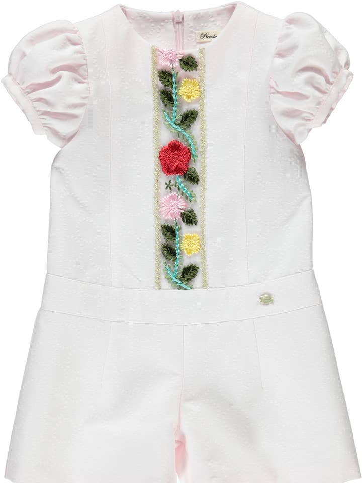 Rosa Overall mit Stickerei für den Großhandel von Piccola Speranza