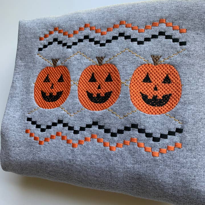 LC by Carina – Großhandel Sweatshirt – Damen – Kürbis bestickte Sweatshirts5