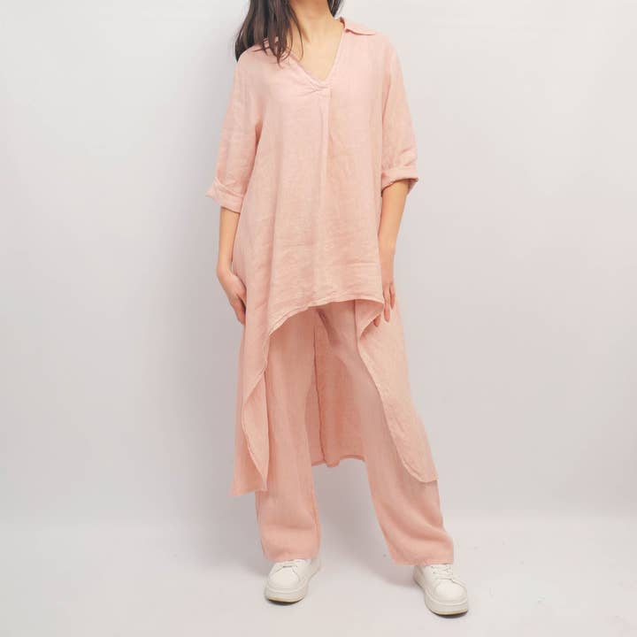 Linen set tunic and pants JY17751 for wholesale by Cecile Wang