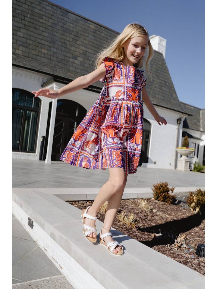 Briton Court - Vendita all'ingrosso Vestito - Bambini - Vestito da gioco per ragazze Maya Tiger | Arancione e viola1