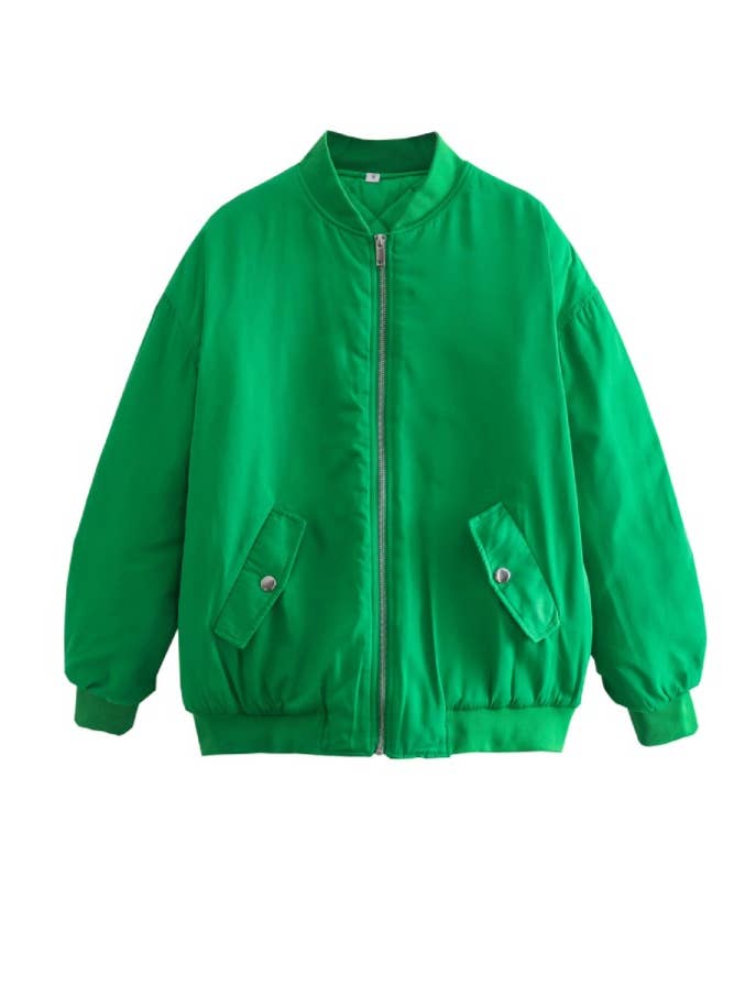 Stylish Crewneck Zipper Loose Jacket for wholesale by Rosa Clothing