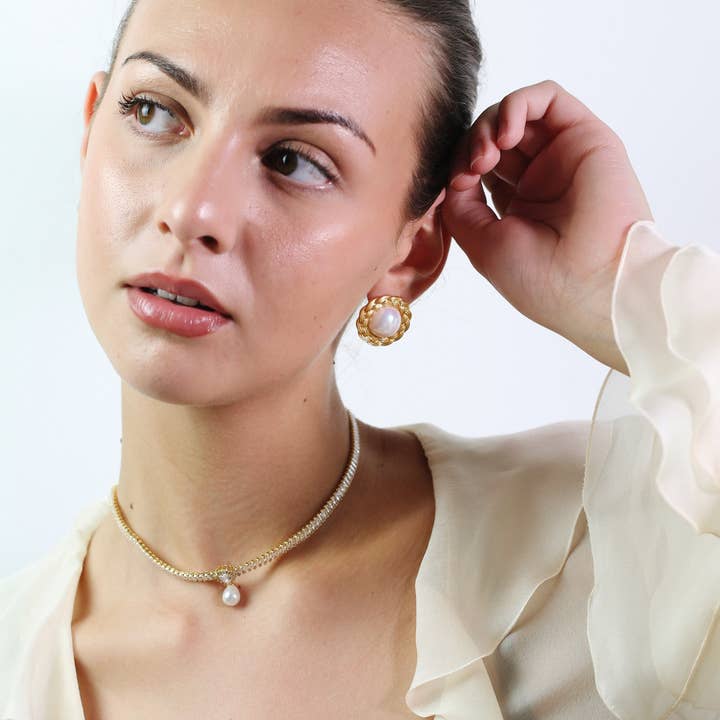 Miss Cecilia - Wholesale Stud/Post Earrings - Margaux Pearl Studs2