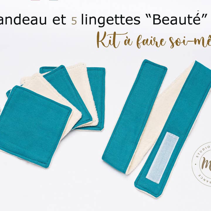 DIY kit “1 headband and 5 wipes” for wholesale by M&H Studio Produits Zéro déchet