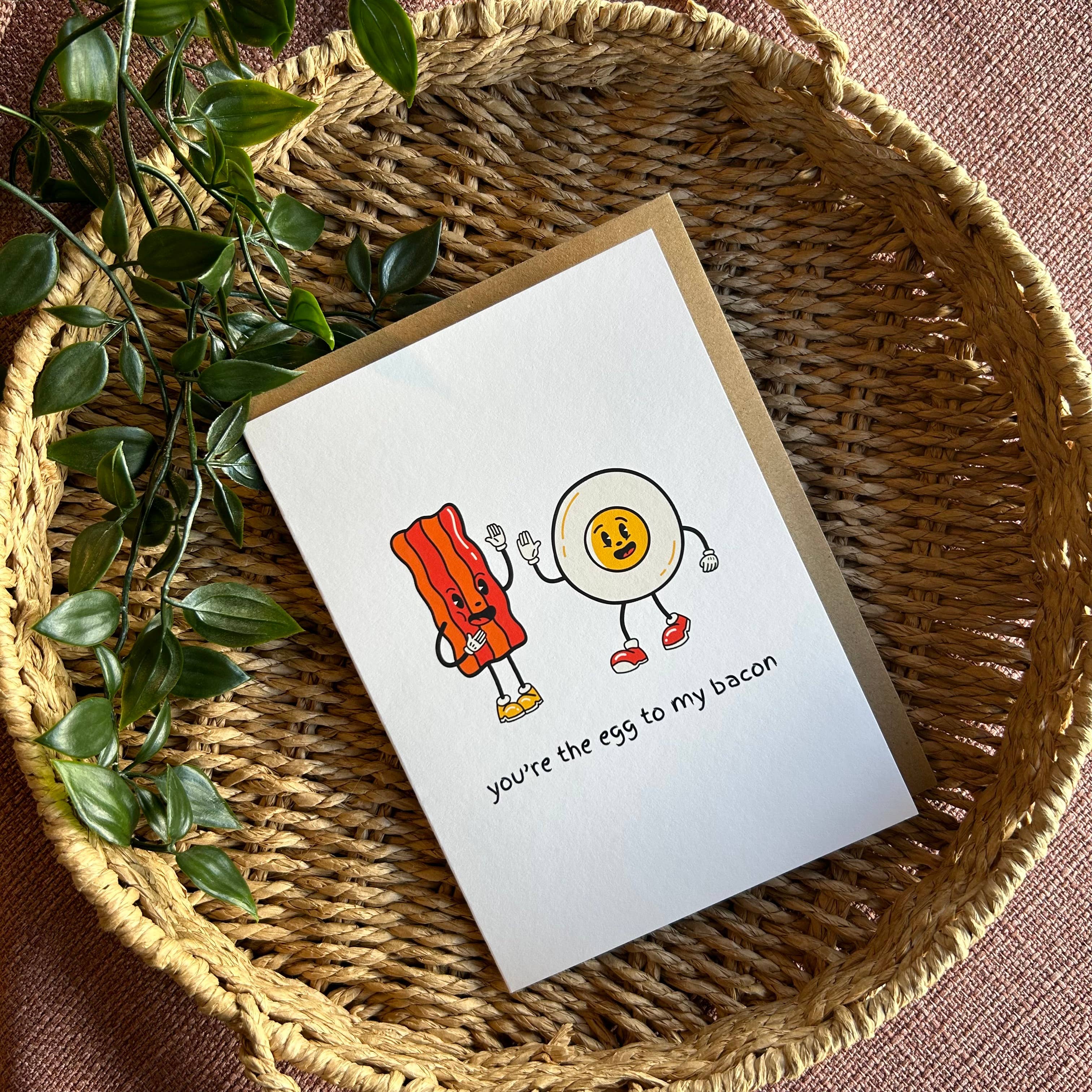 Swale Studios – wholesale Love card – You're the Egg to my Bacon Greeting Card0