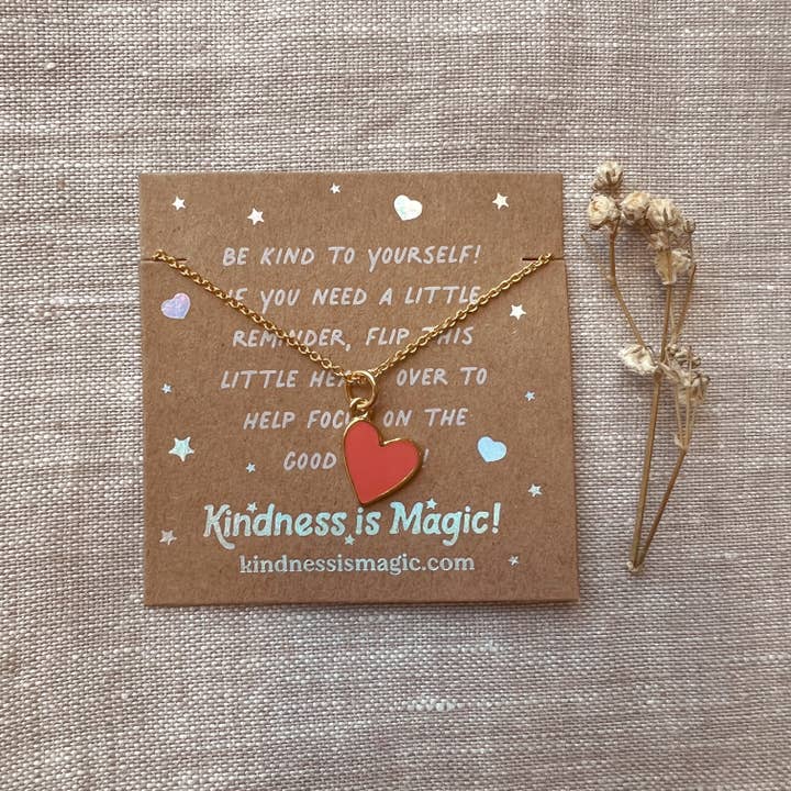 Kindness is Magic - Wholesale Halskettinghanger - Tiny Heart ketting met bevestigingen, alle kleuren2