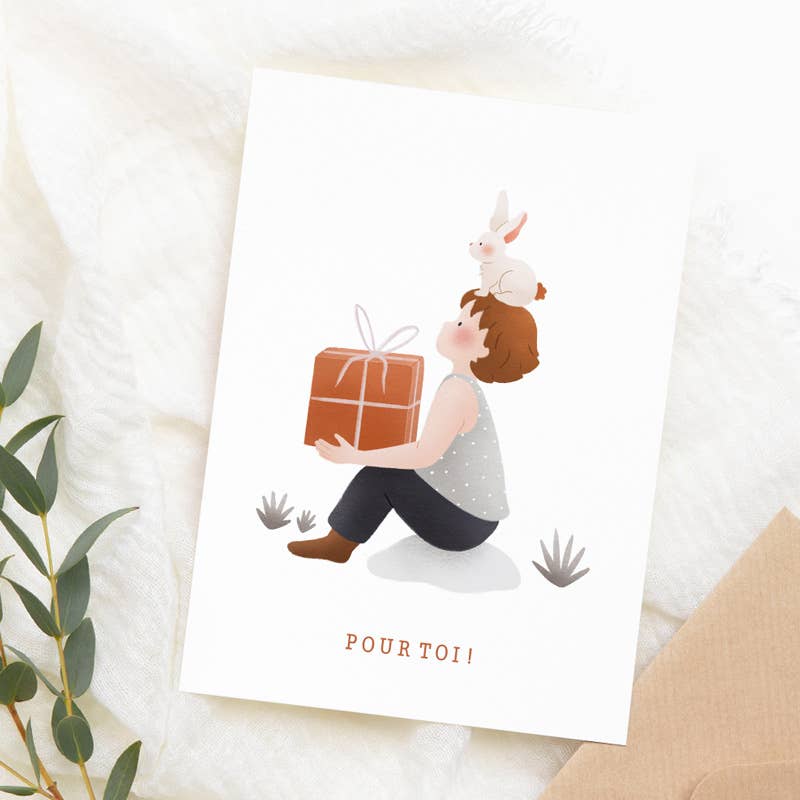 Atelier Oranger - Wholesale Birthday Card - Postcard - Children's birthday - A gift for you1