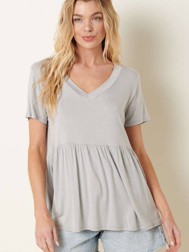 mittoshop - Wholesale Tunic - Women's - BT8128-BAMBOO V-NECK BABYDOLL TOP14