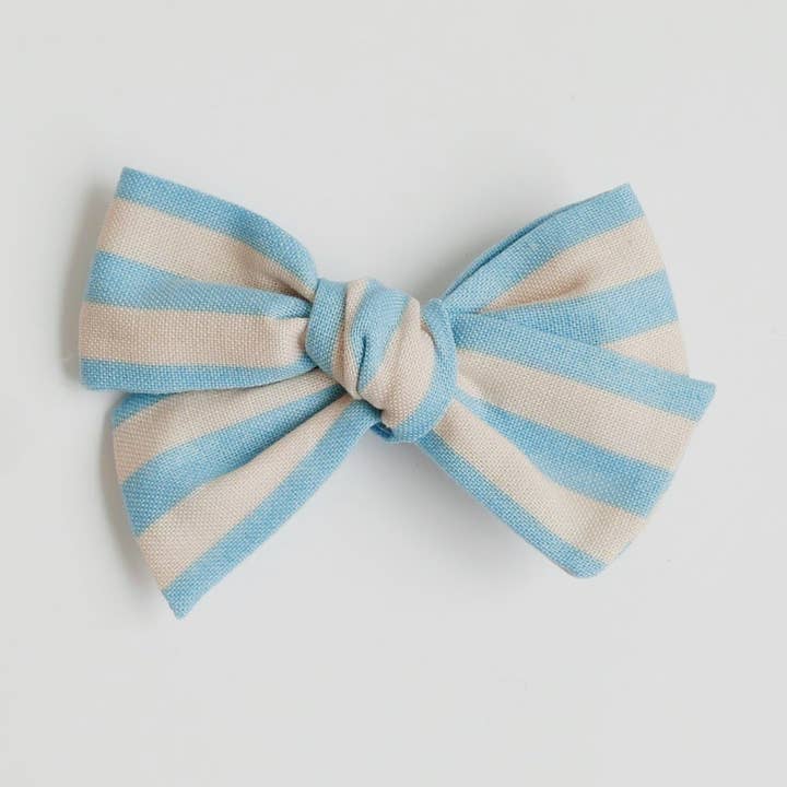 Cotton Candy Stripe - Nœud en tissu pour bébé pour la vente par Hadley Girl