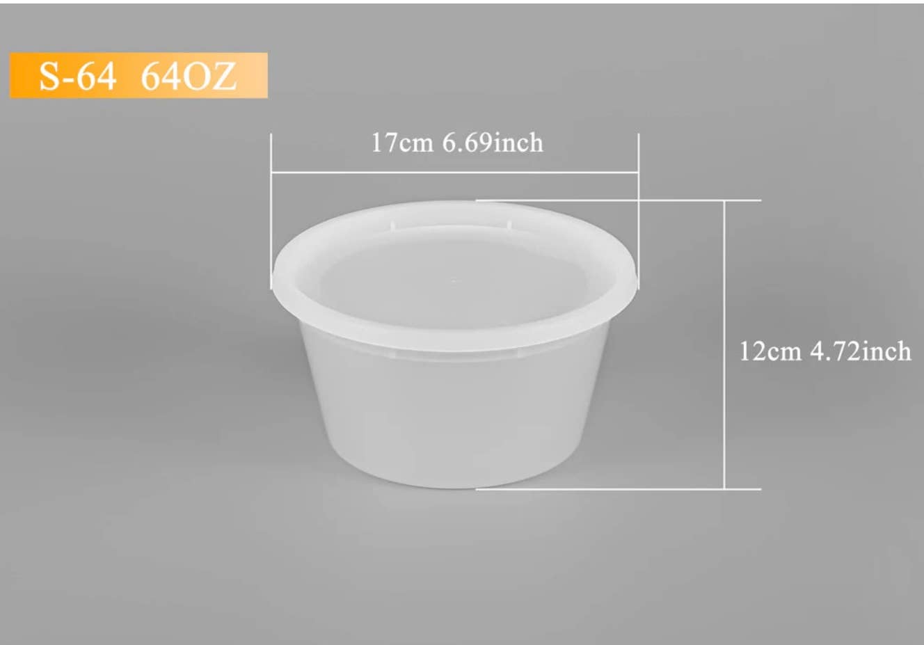 GW Restaurant Supplies – wholesale Food storage container – Restaurant Clear Food Soup Containers with lid 64oz, 120 Ct1