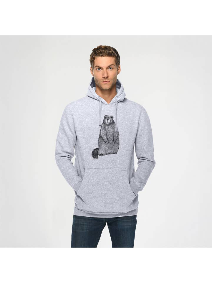 Because Tees - Wholesale Hoodie - Unisex - Yellow-bellied Marmot - Marmota flaviventris - Heavyweight Fleece Hoodie1