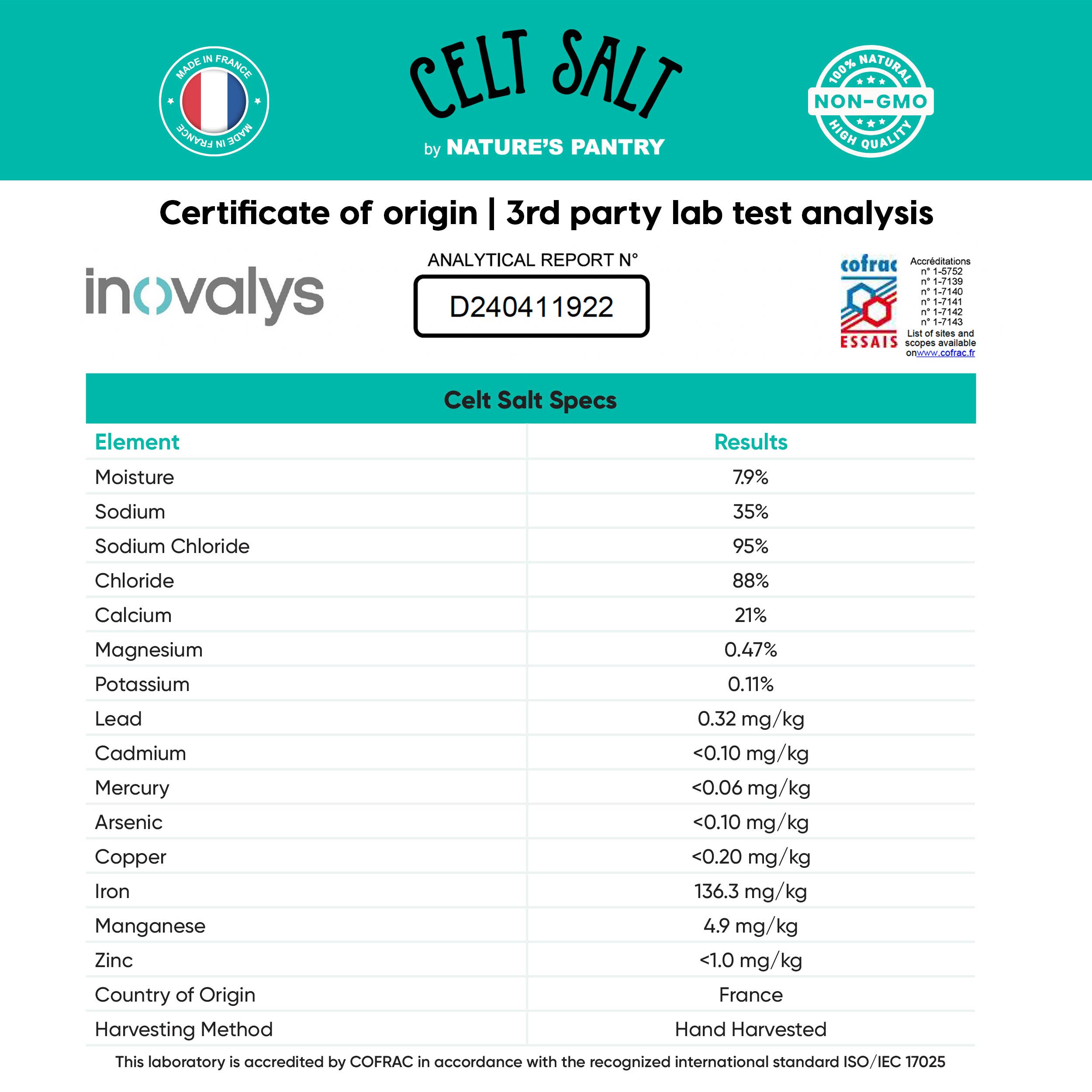 Celt Salt By Nature's Pantry - Vendita all'ingrosso Sale - Sale marino celtico, macinato fine - Sacchetto richiudibile da 1 libbra (16 once)1