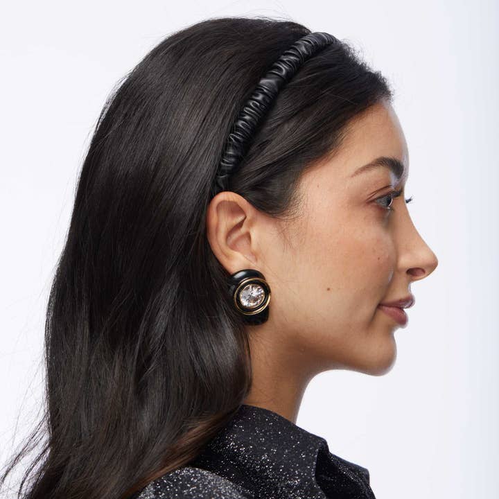 Lele Sadoughi - Wholesale Stud/Post Earrings - JET DECO SWIRL EARRINGS