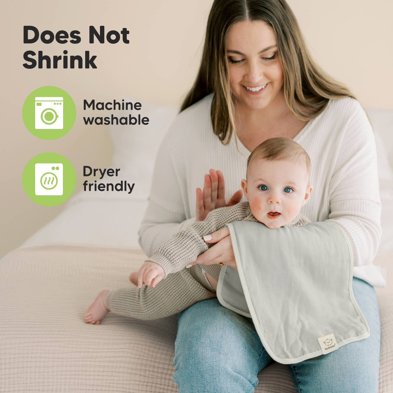 Mirage KeaBabies 5pk Lumi Muslin Burp Cloths for Baby Boys, Girls for wholesale on Faire6