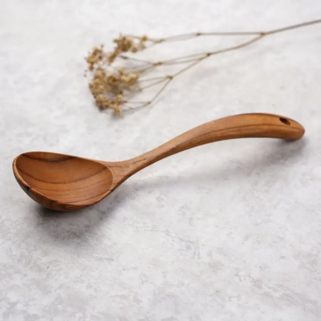 Bali Harvest - Wholesale Ladle - Teak Wooden Soup Ladle - Large Stirring Serving Ladle Spoon 0