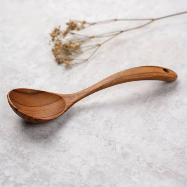 Bali Harvest - Wholesale Ladle - Teak Wooden Soup Ladle - Large Stirring Serving Ladle Spoon