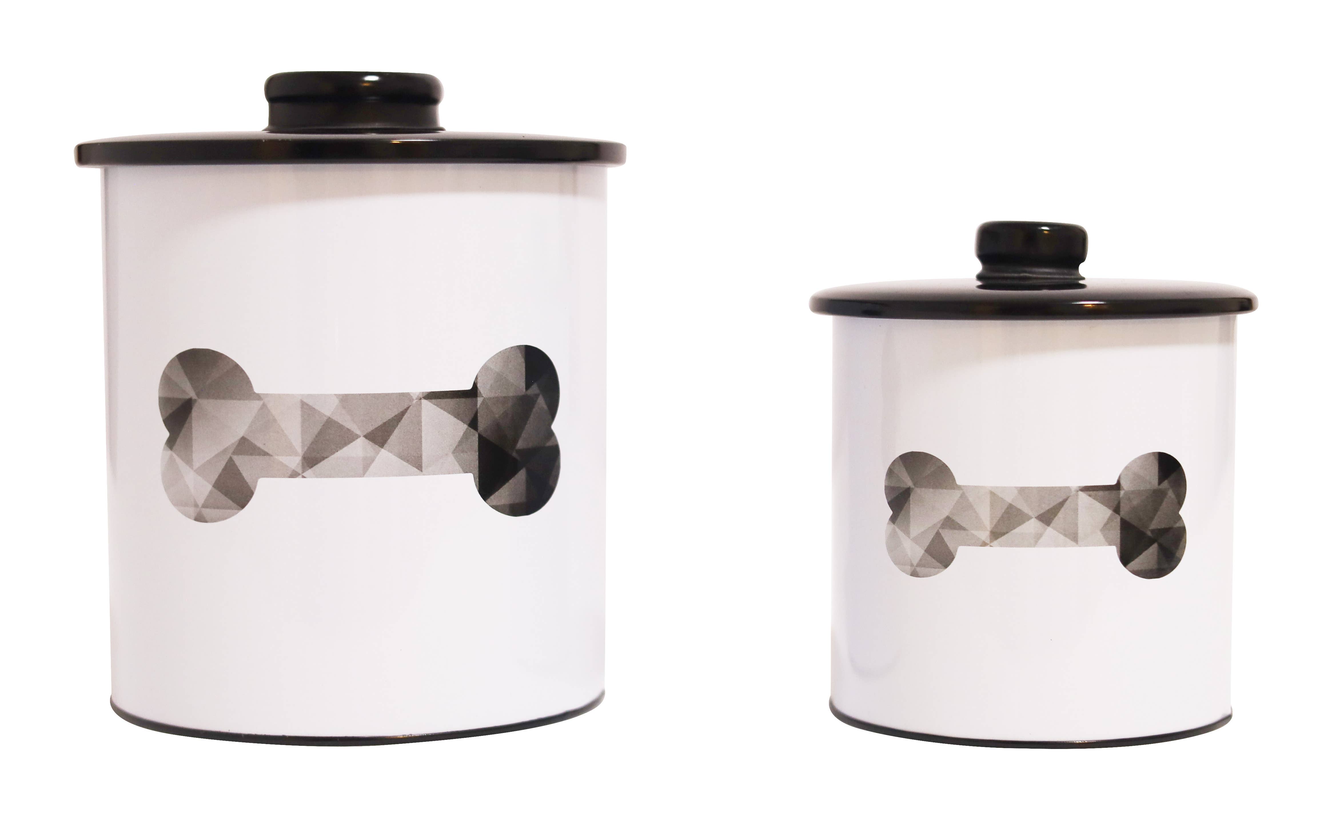 DAHO - Vente Bocal à friandises – chien - Set de 2 boîtes rondes en métal pour friandises pour chiens4