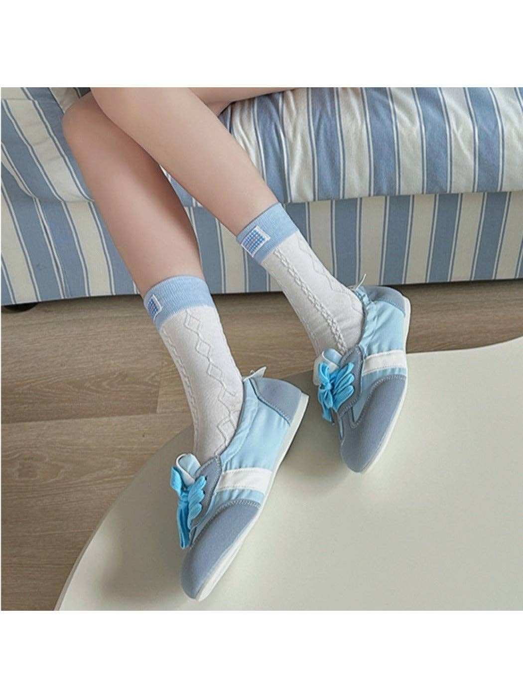 Funkyrel® Atzbranding Limited - Vente Chaussettes – femme - Rufia - Chaussettes mi-mollet à motif patchwork argyle rétro simple6