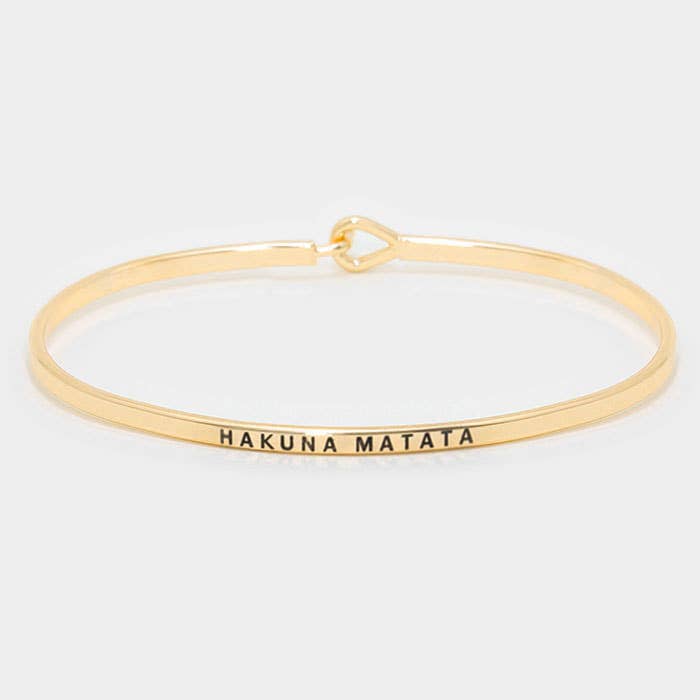 HAKUNA MATATA Engraved Thin Brass Metal Bangle Bracelet and other Purchase Wholesale calze befana personaggi. Free Returns & Net 60 Terms on Faire trending on Faire.