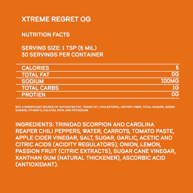 Elijah's Xtreme Gourmet Sauces - Wholesale Hot Sauce - Xtreme Regret Hot Sauce