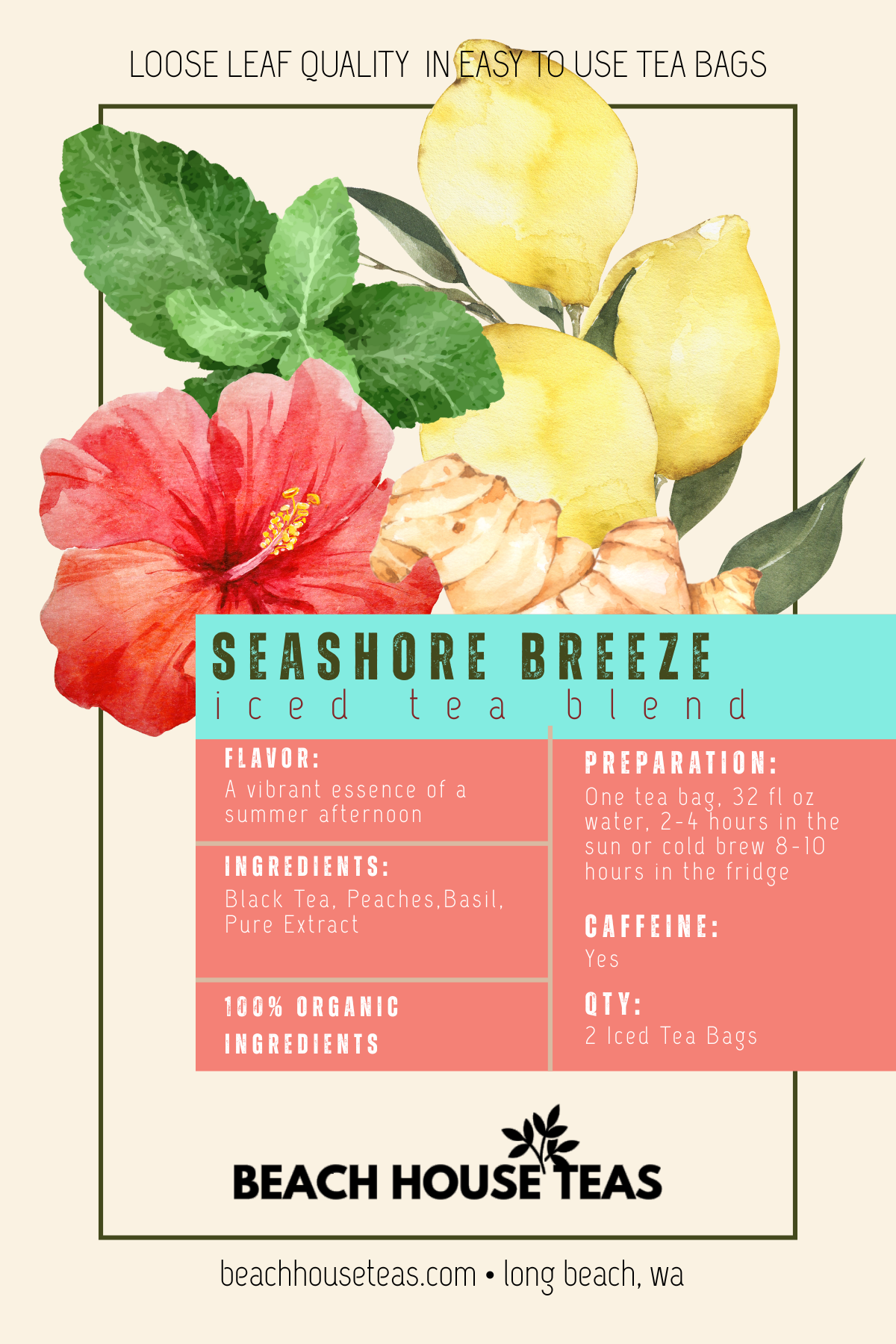 Beach House Teas - Venta al por mayor Té helado - Paquetes de Té Helado para Llevar2