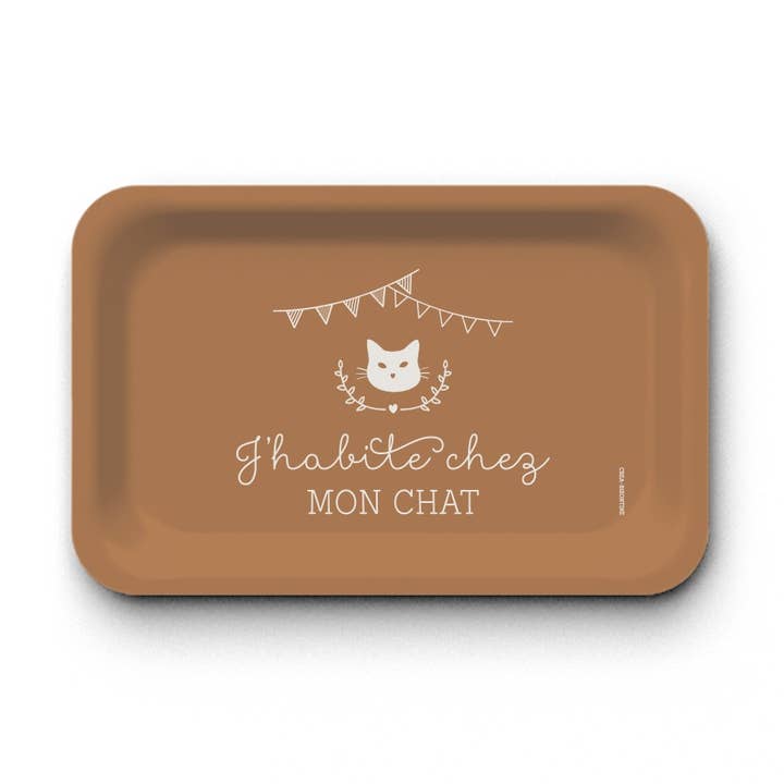Vassoio rettangolare in kraft Vivo con il mio gatto per la vendita all'ingrosso da parte di Hirondelle & Cie