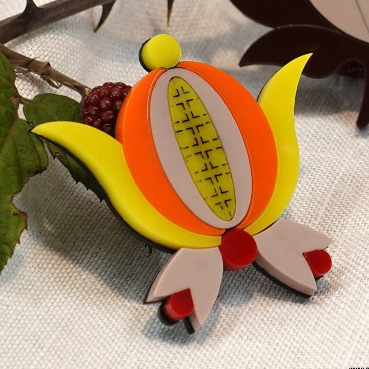 Alfinete de Semente Papoila Polaca Kaszuby Outono por atacado de MissJ Acrylic Couture