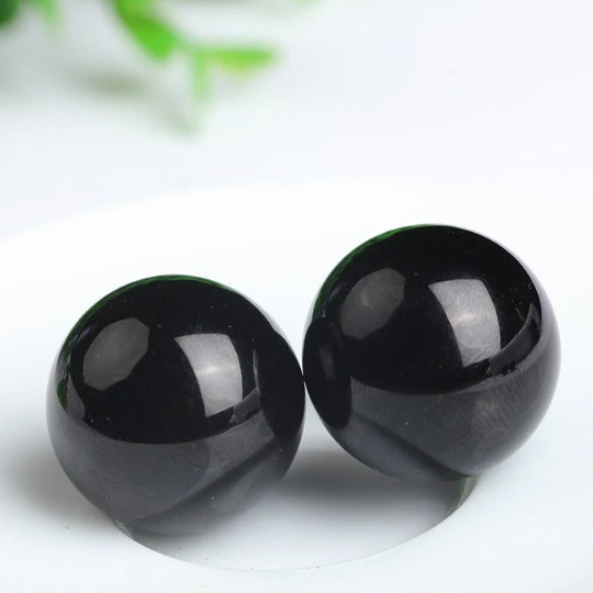 Moon Rituals - Wholesale Spiritual Stone/Crystal - Black Obsidian Sphere - Cancer Season Crystal Healing, Energy Cleansing, and Christmas Crystal Gift2