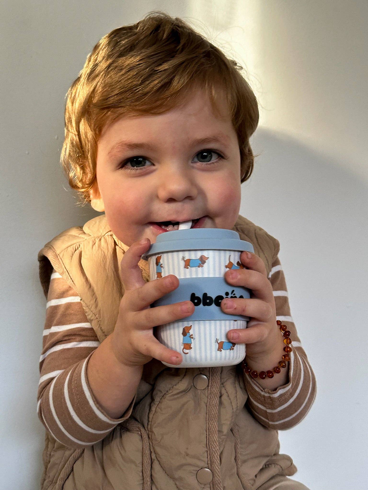 BBcino - Wholesale Drinking glass/cup – Kids & Baby - Dash in Blue Kids Keep Cup - 240ml (STRAW INCLUDED)1