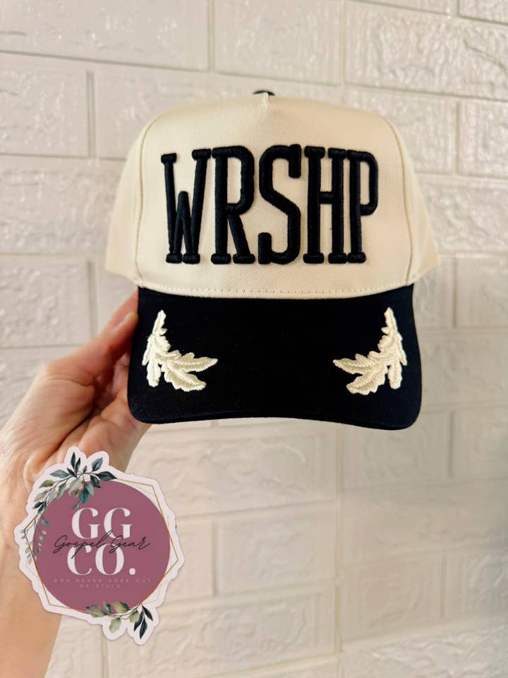Chapeau brodé WRSHP Puff pour la vente par Gospel Gear Co