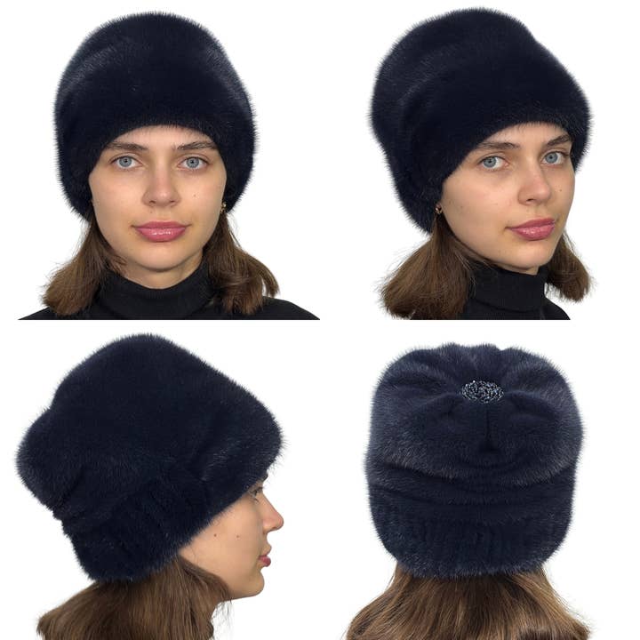 Kvinders ægte pelshat vinter minkhat russiske pelshatte kasketter for engroshandel hos FurStyleUa