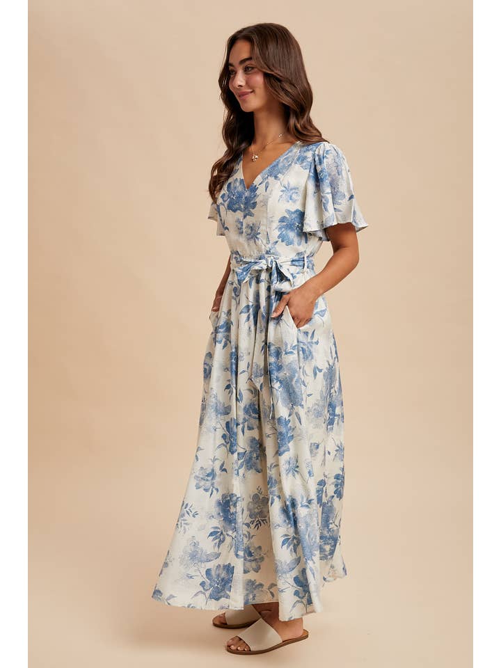 In Loom - Wholesale Dress - Women's - FLORAL FLUTTER SLEEVE DRESS4