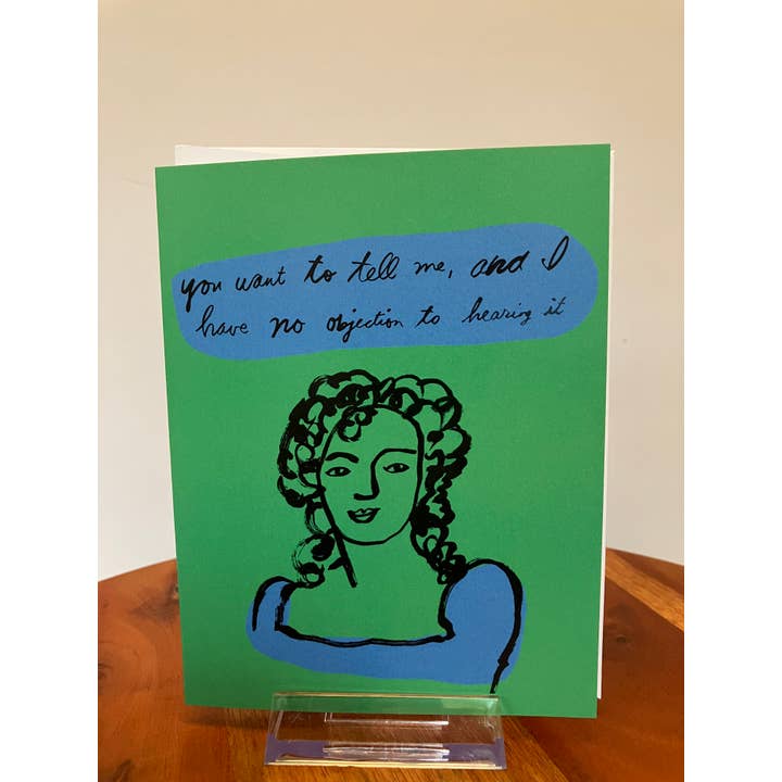 Cartão de Saudação A2 - Queres Contar-me por atacado de Colleen Harrington Studio