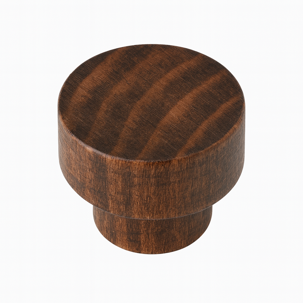 Atelier HM Design - Vendita all'ingrosso Manopola/pomello - 10 pomelli per cassetti in legno marrone scuro - 35mm x 25mm4