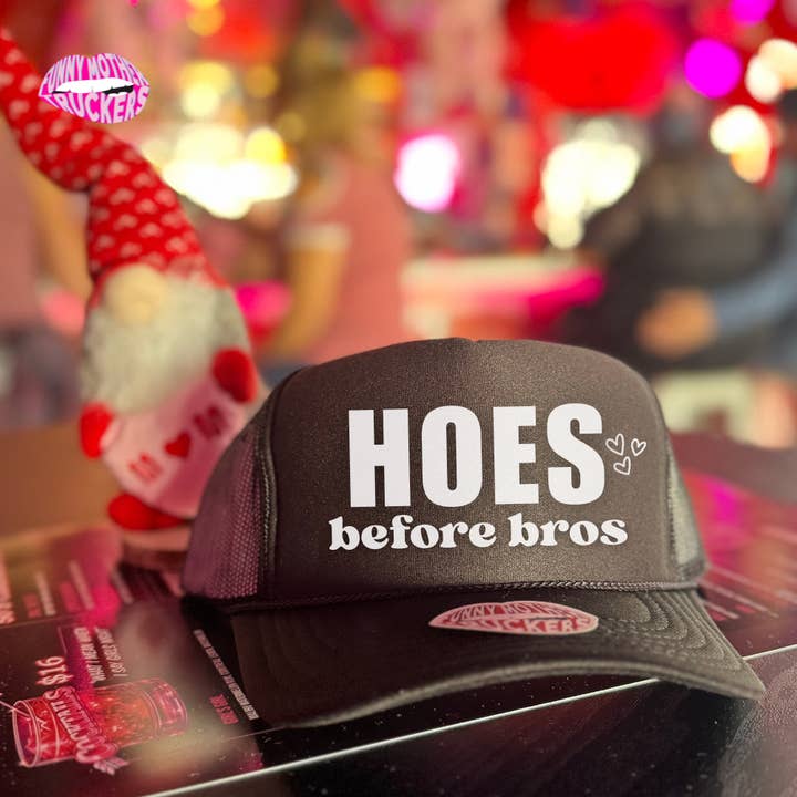 HOES BEFORE BROS TRUCKER HAT for wholesale by Funny Mother Truckers