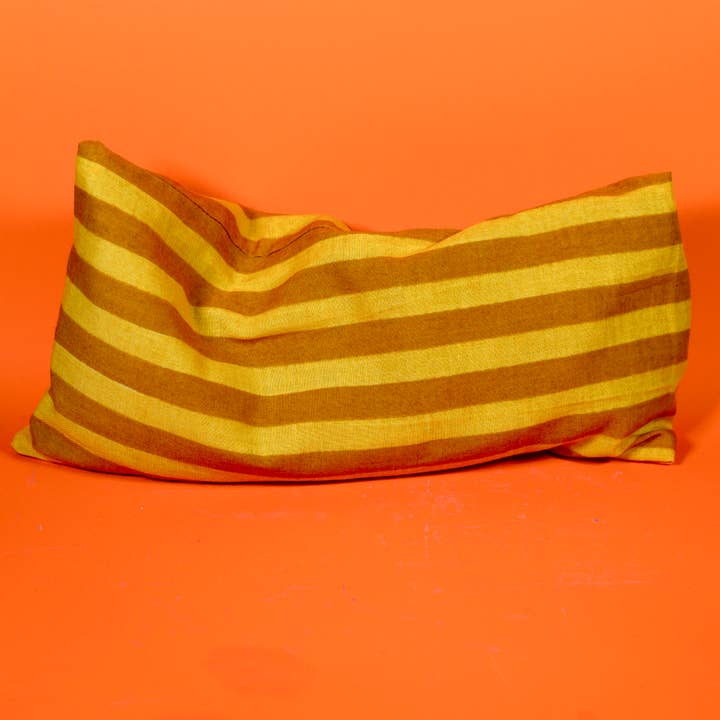 Lavender Eye Pillow - Yellow Stripe for wholesale by Woodside Cabin Soap