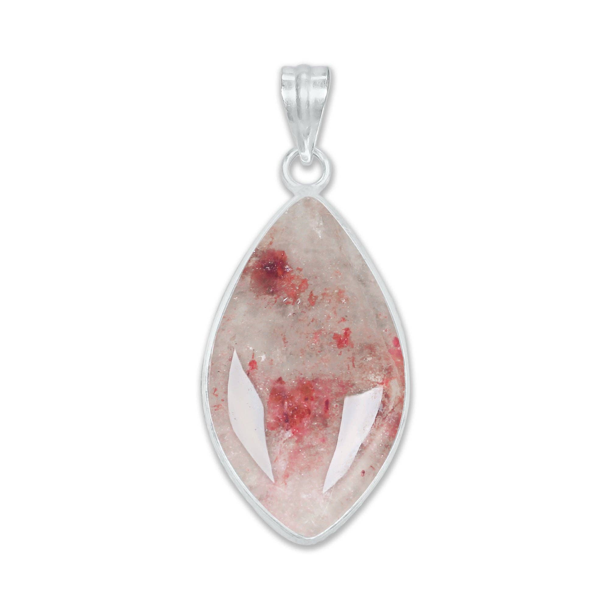 Handmade Jewels – wholesale Individual charm/pendant – Cherry Quartz Minimalist Pendants -  Handmade, Silver-Plated Brass, Wholesale Crystal Jewelry13