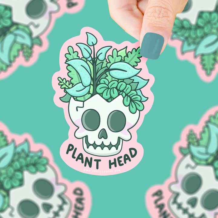 Plant Head Halloween Vinyl Sticker for wholesale by Turtle's Soup