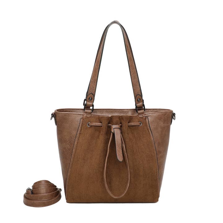 INES DELAURE - Wholesale Shoulder Bag - Women's - Two-material tote