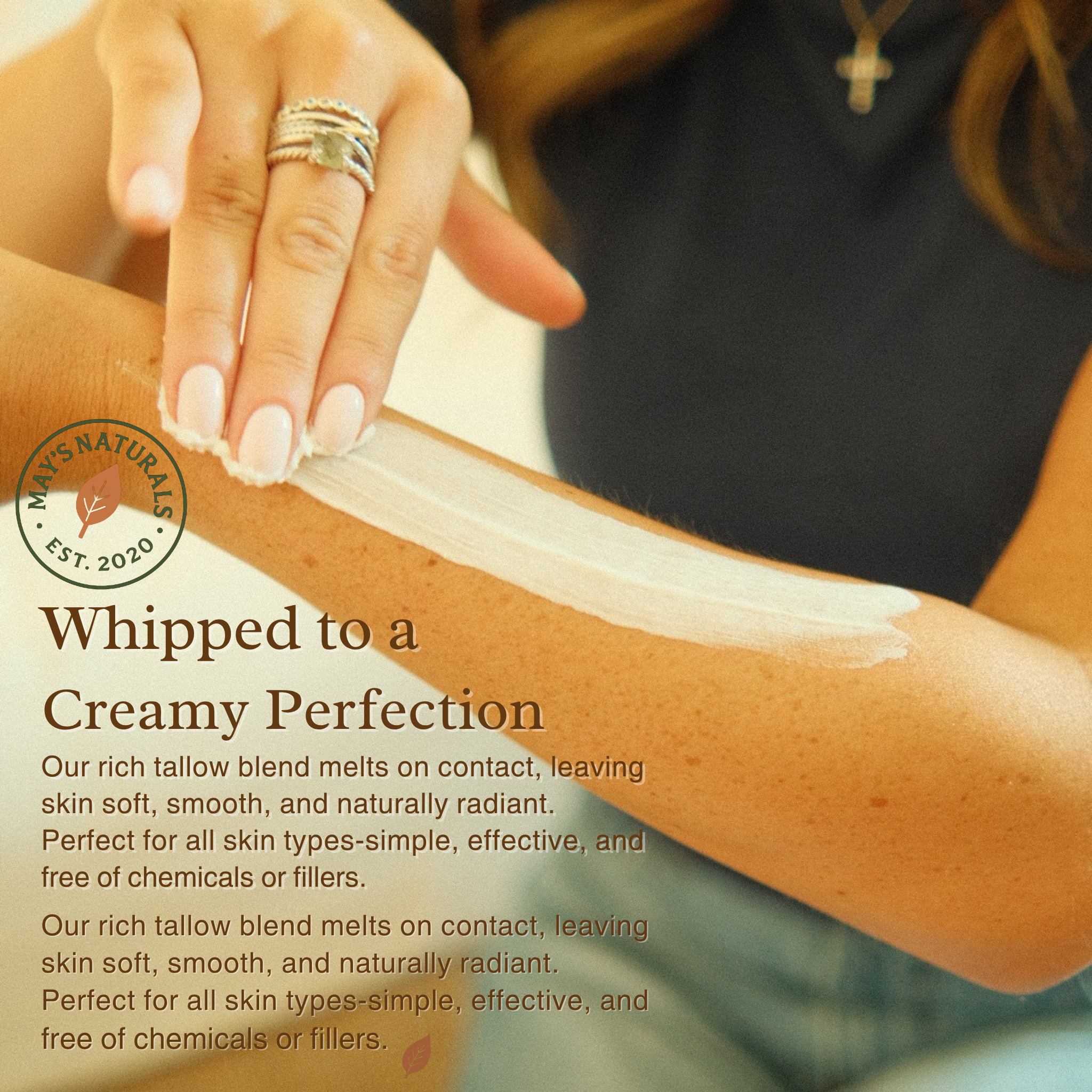 May's Naturals – wholesale Kroppsbalsam/Smör – White Label Manuka Honung & Nypon Talg Kroppssmör (2oz / 9oz) – Helt Naturlig, Anpassningsbar Hudvård | Privat Märke av May’s Naturals3