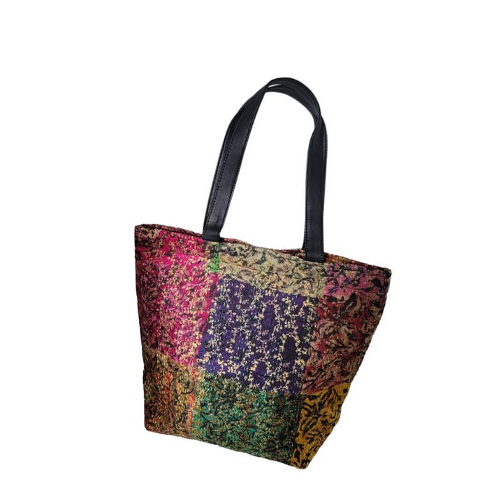 Evergreen Guardian Imports - Wholesale Tote bag – Women's - BA753 Silk Patchwork Handbag Vegetable Dye5