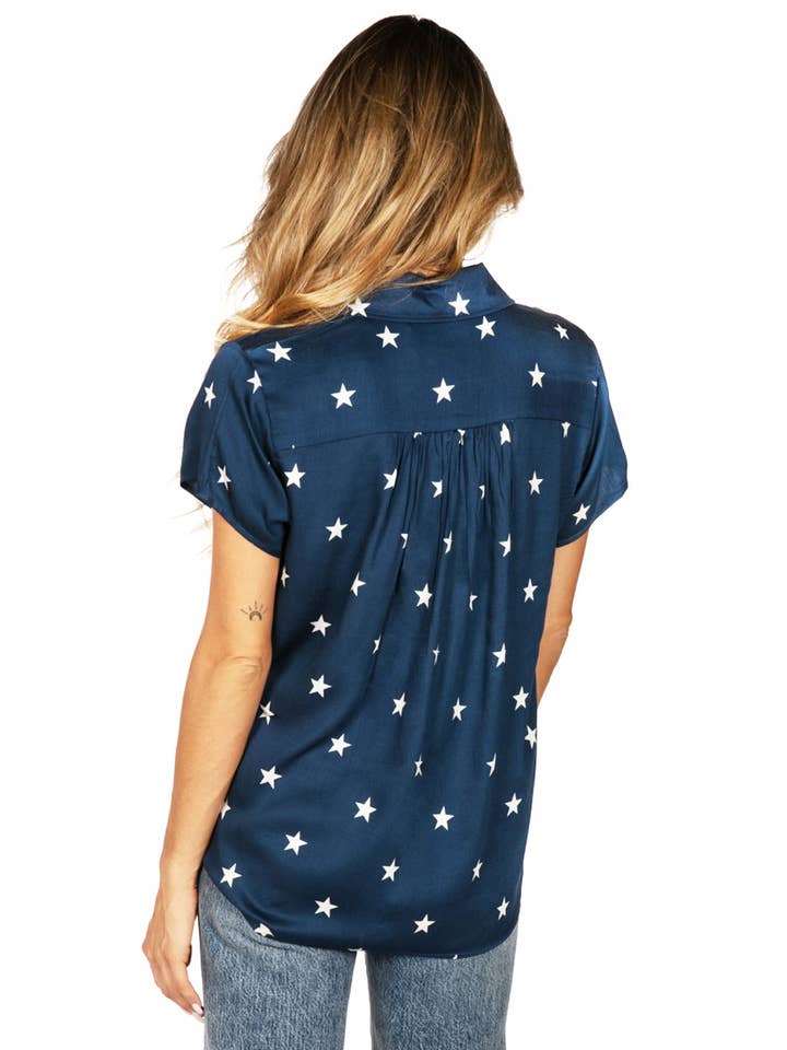 Tipsy Elves - Wholesale Button Down Shirt - Women's - Classic Flag Women's Hawaiian Shirt – Patriotic Button Down1