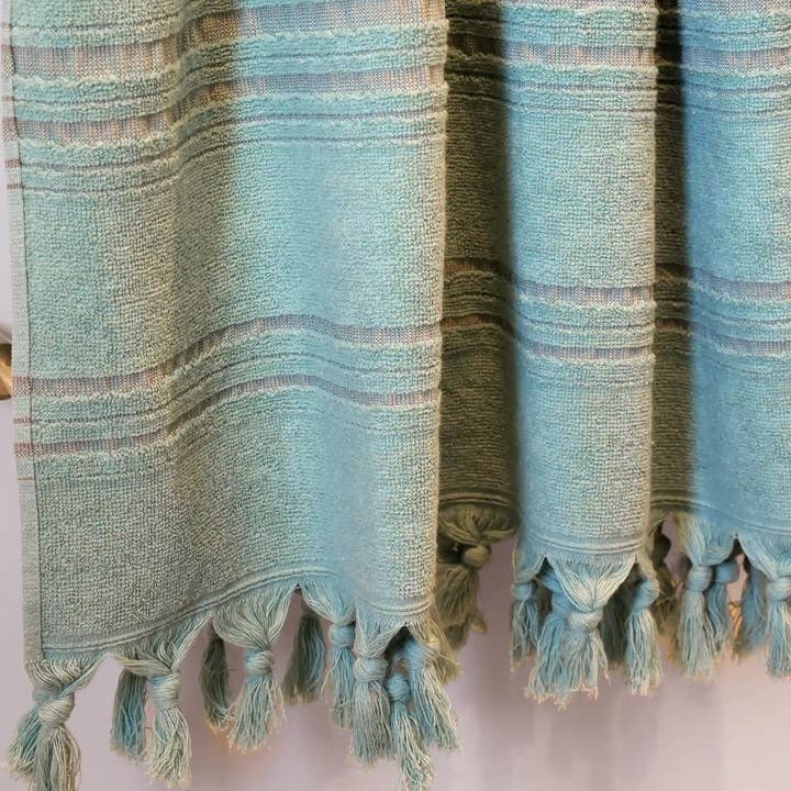 Karawan Authentic – Großhandel Badehandtuch – FOUTA AUS BIO-BAUMWOLLE - Kollektion DOLCE - Jadefarbe1