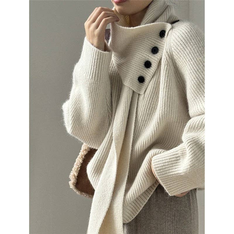 Plush Looks - Venta al por mayor Jersey de punto - Mujer - Jersey con cuello alto desmontable8