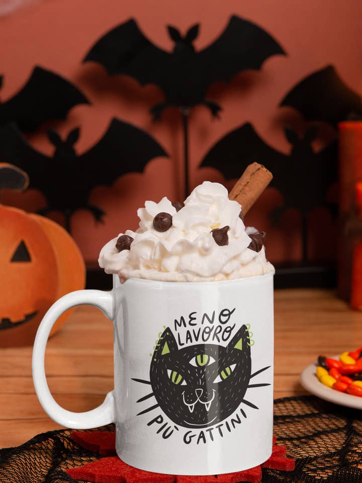 Tazza in ceramica - Meno lavoro più gattini for wholesale by Chiaralascura